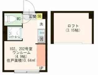 ハーモニーテラス・パルムズコート小岩【2階】の間取り