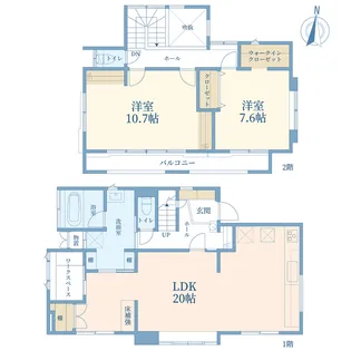 神奈川県横浜市青葉区荏田西4【一戸建】の間取り
