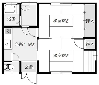 コーポ富士 2号棟【2階】の間取り