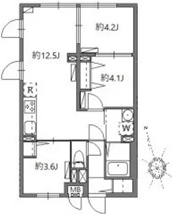 東京都世田谷区下馬5【マンション】の間取り