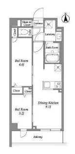 東京都新宿区百人町1【マンション】の間取り