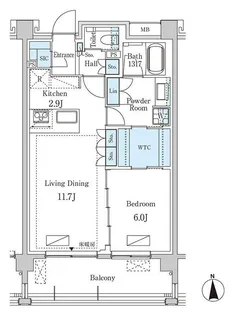 グランドゥールプレミアム代々木大山【2階】の間取り