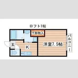 門前町アパート【2階】の間取り