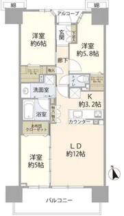 デュオヒルズ柏【11階】の間取り