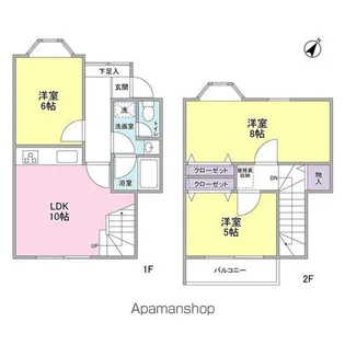 神奈川県横浜市瀬谷区二ツ橋町【一戸建】の間取り