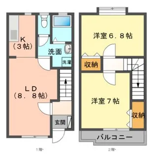 愛媛県宇和島市保田【アパート】の間取り