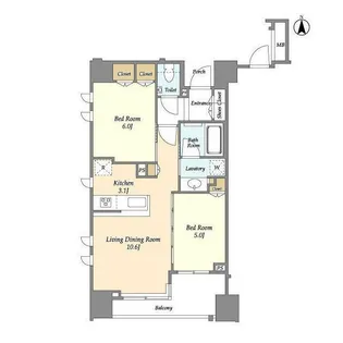 東京都中野区弥生町1【マンション】の間取り
