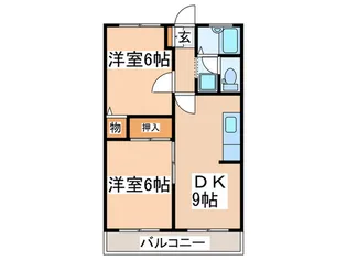 サンブリ-ズA【1階】の間取り