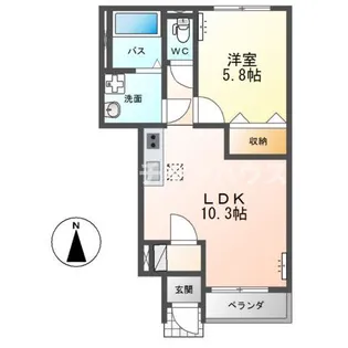 エバーハイムII【1階】の間取り