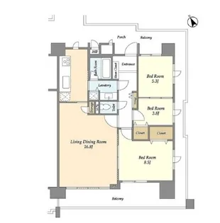 ガーデン文京白山【7階】の間取り