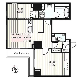 ビバリーホームズ秋葉原【11階】の間取り