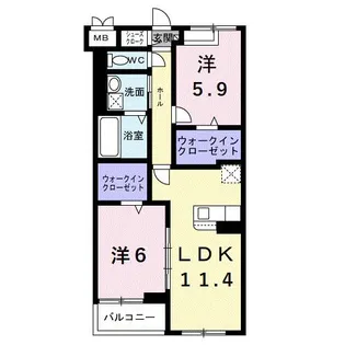 アイマコート 初芝【2階】の間取り