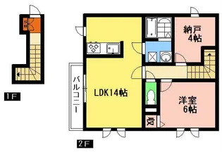 パークサイドテラス稲荷山【2階】の間取り