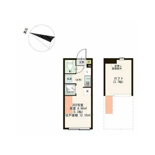 東京都北区東十条5【アパート】の間取り