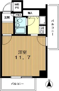 十三本町ユニハウス【3階】の間取り