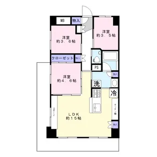 ファミール亀戸【6階】の間取り