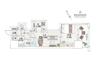 BAUHAUS舟入幸町No.30【15階】の間取り