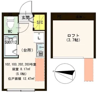 ハーモニーテラス志茂III【1階】の間取り