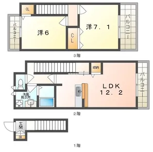メゾン河北の間取り