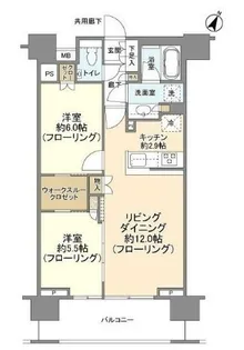 東京都新宿区若松町【マンション】の間取り