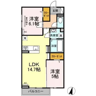 広島県福山市神辺町字湯野【アパート】の間取り