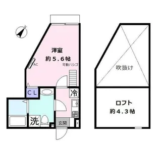 アザーレ・チアーモ読売ランド前【2階】の間取り