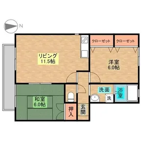 ハイカムールまつもとA【2階】の間取り