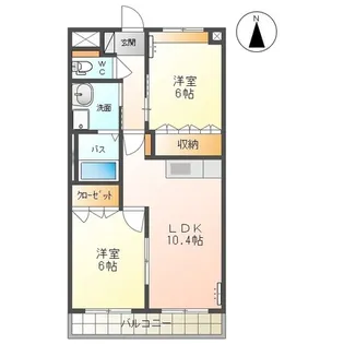 山形県山形市嶋南2【アパート】の間取り