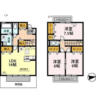 愛知県名古屋市北区東長田町4【一戸建】の間取り
