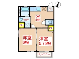 ガーデンプレイス広瀬C棟【2階】の間取り