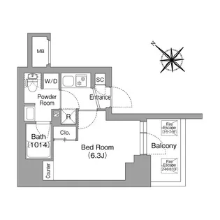 コンフォリア・リヴ横浜平沼【9階】の間取り