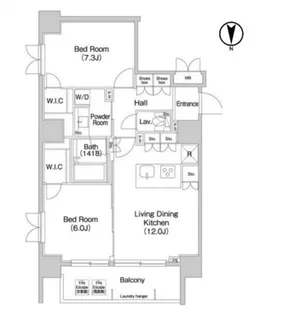 東京都港区東麻布2【マンション】の間取り