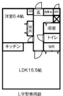 ヴェルデュール【1階】の間取り