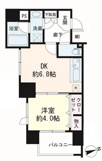 日神デュオステージ浅草松ガ谷【8階】の間取り