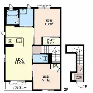 Wisteria A【2階】の間取り