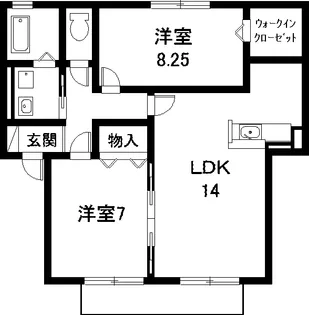 リバーサイドストリーム【1階】の間取り