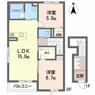 リラフォート西垣生II【2階】の間取り