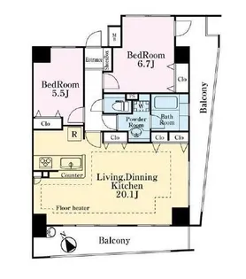コスモ和光ステーションフロント【8階】の間取り