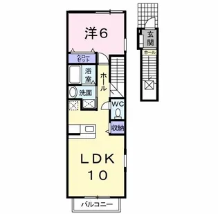アダージョ美野島A【2階】の間取り