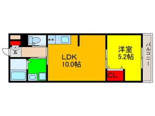 アンファンド デュー牧野【3階】の間取り