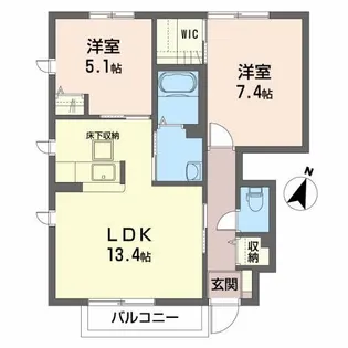 セゾン・フルールVI【1階】の間取り
