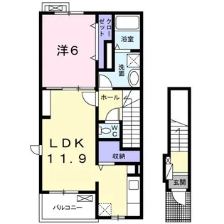 エアリーレジデンスII【2階】の間取り