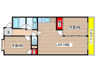 ハイライズナリタ【3階】の間取り