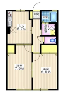 フローラ藤間【1階】の間取り