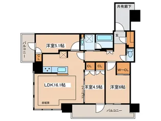 プラウドタワー相模大野クロス【10階】の間取り