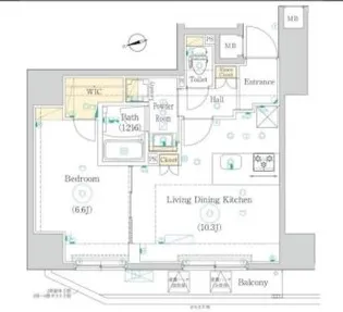 HY`s上野松が谷【2階】の間取り