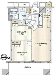 CHIBA CENTRAL TOWER【14階】の間取り