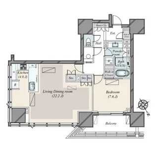 グランドヒルズ恵比寿【10階】の間取り