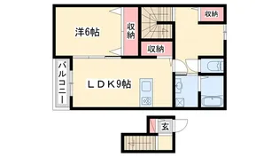 リガーレ天神東B【2階】の間取り