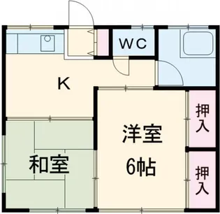 寺田ハイツI号棟【1階】の間取り